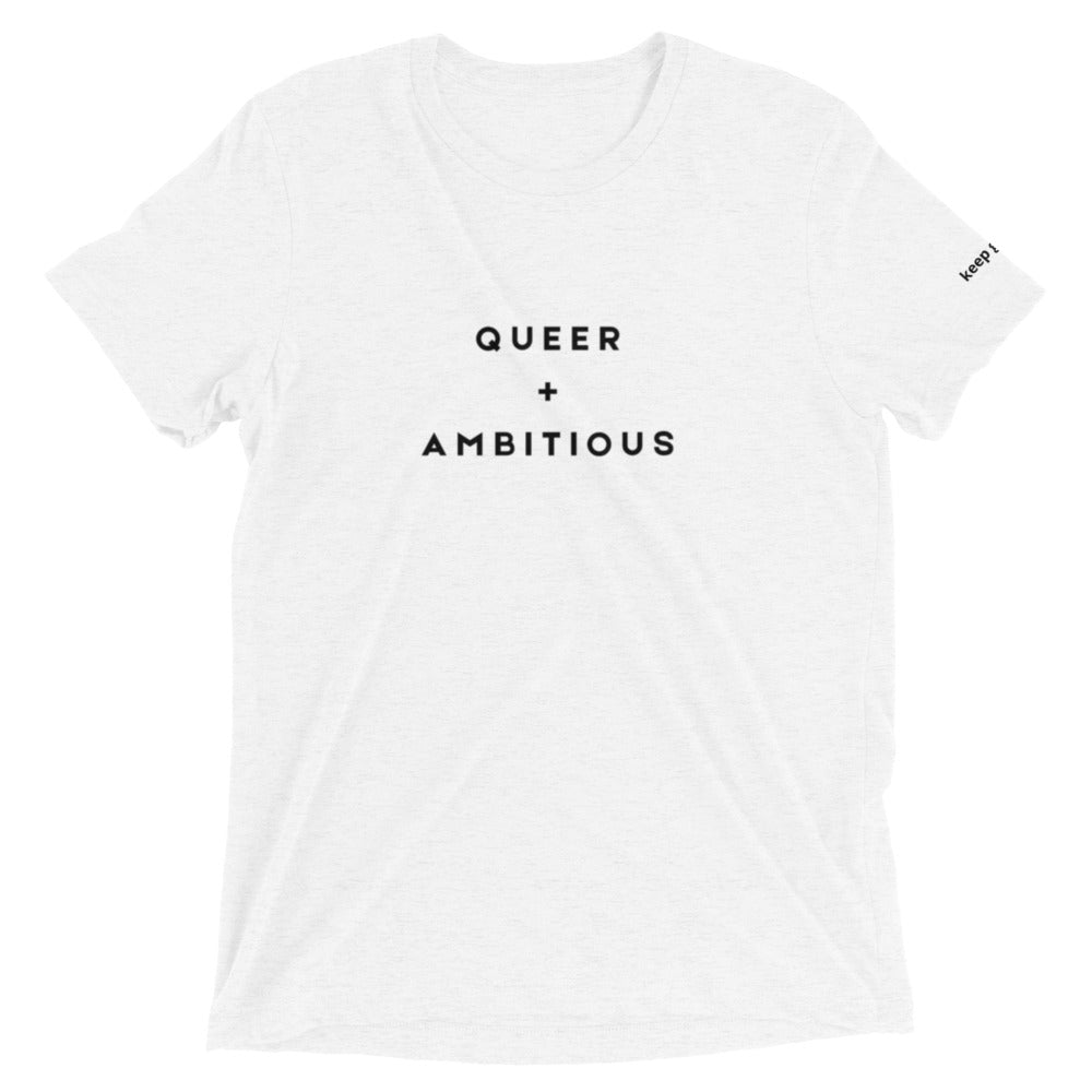 QUEER + AMBITIOUS Short sleeve t-shirt (white)